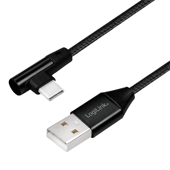 Picture of Kabel USB 2.0 A męski do USB-C męski, kątowy, 0.3m 