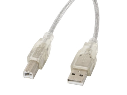 Изображение Kabel USB 2.0 AM-BM 3M Ferryt przezroczysty 