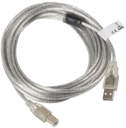 Изображение Kabel USB Lanberg USB-A - 5 m Przezroczysty (CA-USBA-12CC-0050-TR)