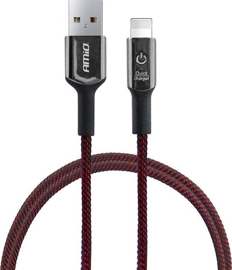 Picture of Kabel USB AMiO USB-A - Lightning 1 m Czerwony (AMI-02527)