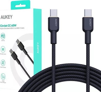 Attēls no Kabel USB Aukey USB-C - USB-C 1.8 m Czarny (CB-NCC2 BK)