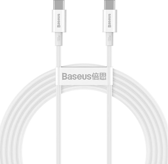 Изображение Kabel USB Baseus USB-C - USB-C 2 m Biay (BSU2861WHT)