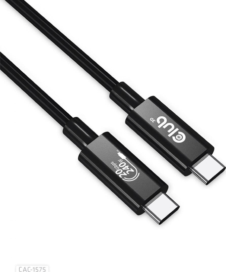 Изображение Kabel USB Club 3D USB-C - USB-C 2 m Czarny (CAC-1575)