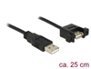 Picture of Delock Cable USB 2.0 Type-A male > USB 2.0 Type-A female panel-mount 0.25 m