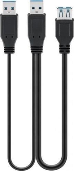 Picture of Kabel USB Goobay USB-A - 2x USB-A 0.3 m Czarny (RB95749)