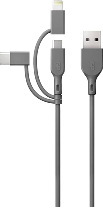 Attēls no Kabel USB GP USB-A - USB-C + microUSB + Lightning 1 m Szary (160GPCY1N-C1)