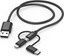 Picture of Kabel USB Hama USB-A - USB-C + microUSB + Lightning 1.5 m Czarny (002015360000)