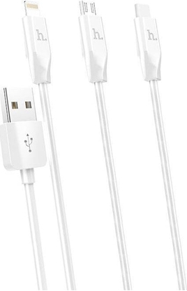 Attēls no Kabel USB Hoco USB-A - USB-C + microUSB + Lightning Biay (6957531032069)