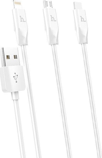 Picture of Kabel USB Hoco USB-A - USB-C + microUSB + Lightning Biay (6957531032069)