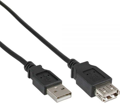 Attēls no Kabel USB InLine USB-A - USB-A 5 m Czarny (34605B)