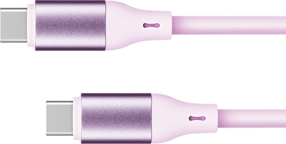 Picture of USB-C – USB-C 100W savienotājkabelis (1 m), silikona, rozā – Kruger & Matz Basic sērija