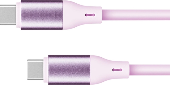 Picture of USB-C – USB-C 100W savienotājkabelis (1 m), silikona, rozā – Kruger & Matz Basic sērija