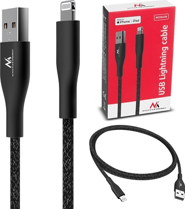 Attēls no Kabel USB Maclean USB-A - Lightning 1 m Czarny (MCE845B)