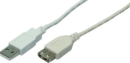 Attēls no Kabel USB LogiLink USB-A - USB-A 0.5 m Biay (LogiLink USB Cable, USB 2.0, male/female)