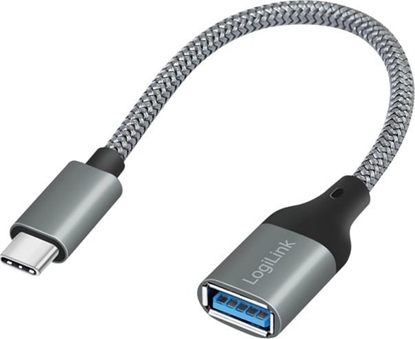 Изображение Kabel USB LogiLink USB-C - USB-A 0.15 m Szary (CU0106)