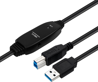 Изображение Kabel USB MicroConnect USB-A - USB-B 7 m Czarny (Active USB 3.2 Gen 1 A-B 7m)
