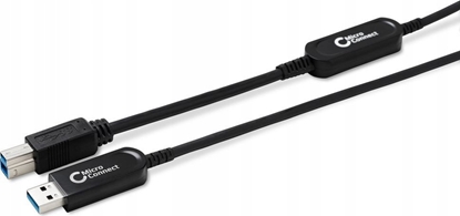 Изображение Kabel USB MicroConnect USB-A - USB-B 20 m Czarny (Premium Optic USB Cable 3.2)