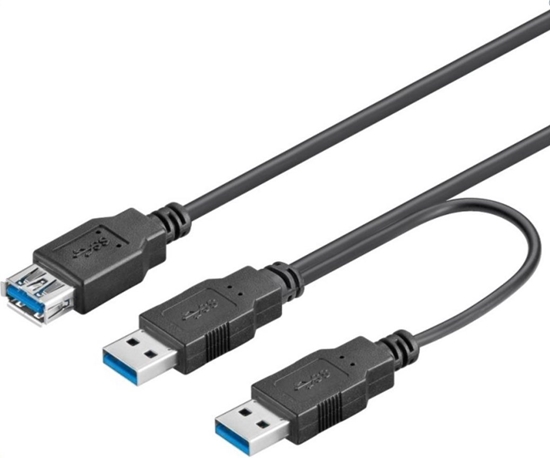 Picture of Kabel USB PremiumCord USB-A - 2x USB-A Czarny (ku3y02)