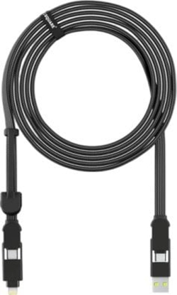 Изображение Kabel USB Rolling Square USB-A + USB-C - USB-C 3 m Czarny (RS-XLL01R)