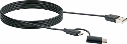 Picture of Kabel USB Schwaiger USB-A - microUSB + USB-C 1 m Czarny (CK3112533)