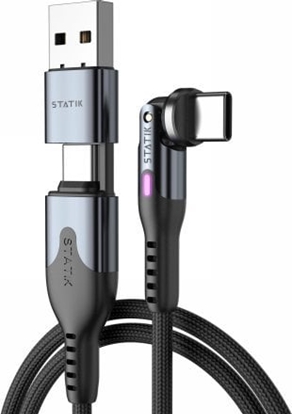 Attēls no STATIK PowerPivot Pro braided rotating USB-C Cable Black 3m