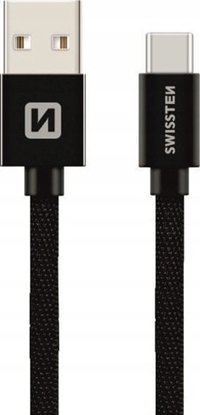 Picture of Kabel USB Swissten USB-A - USB-C 0.2 m Czarny (71521101)