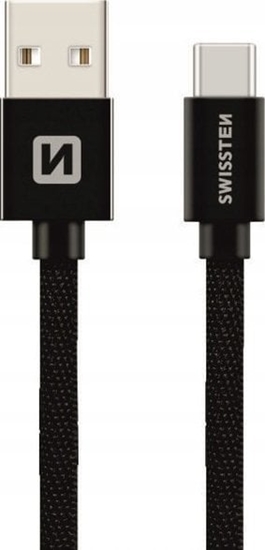 Picture of Kabel USB Swissten USB-A - USB-C 0.2 m Czarny (71521101)
