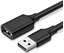 Attēls no Kabel USB Ugreen USB-A - USB-A 0.5 m Czarny (UGR417BLK)