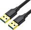 Изображение Kabel USB Ugreen USB-A - USB-A 3 m Czarny (90576)