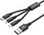 Attēls no Kabel USB Unitek USB-A - USB-C + microUSB + Lightning 1.2 m Czarny (C14049BK)