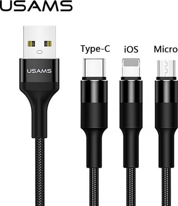 Изображение Kabel USB Usams USB-A - 1.5 m Czarny (SJ2193IN101)