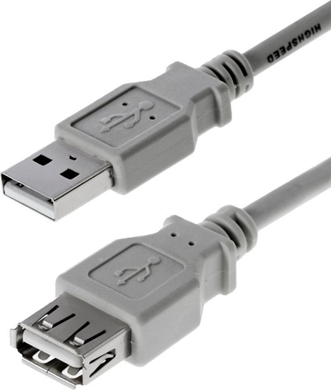 Изображение Kabel USB V7 USB-A - USB-A 3 m Szary (4005938119905)