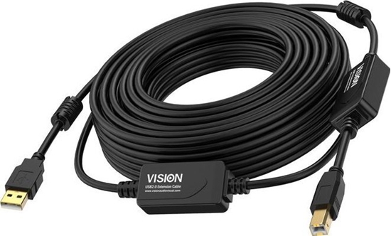 Picture of Kabel USB Vision USB-A - USB-B 10 m Czarny (TC 10MUSB+/BL/2)