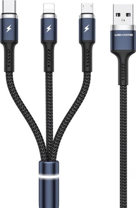 Picture of Kabel USB Wekome USB-A - USB-C + microUSB + Lightning 1.2 m Czarny (WK-WDC-119_BLACK)