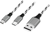Picture of Kabel USB2.0 A/M do micro USB + USB-C, 1.2m 