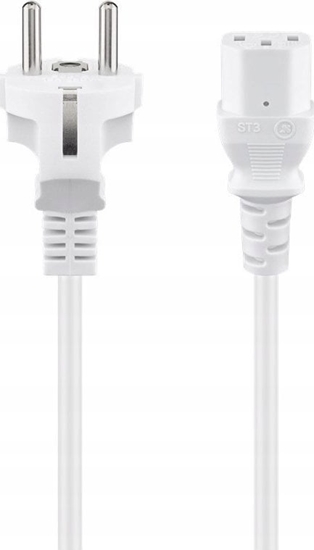Picture of Kabel zasilajcy Goobay Goobay IEC Cord, 2 m, White, 2 m, Power plug type F, C13 coupler, H05VV-F3G, 250 V