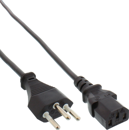 Attēls no Kabel zasilajcy InLine 40pcs. Bulk-Pack ® power cable, power plug Switzerland to C13 plug, 1.8m