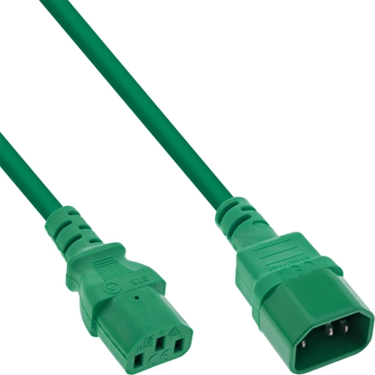 Picture of Kabel zasilajcy InLine InLine® Power cable extension, C13 to C14, green, 1.5m