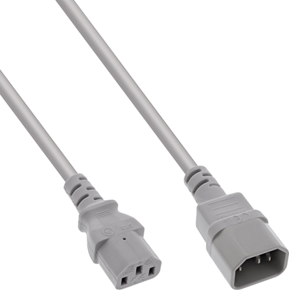 Picture of Kabel zasilajcy InLine InLine® Power cable extension, C13 to C14, grey, 2m