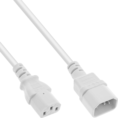 Picture of Kabel zasilajcy InLine InLine® Power cable extension, C13 to C14, white, 0.3m