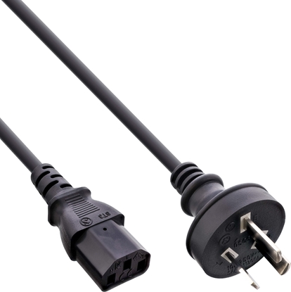 Picture of Kabel zasilajcy InLine InLine® Power cable, Australia to 3pin IEC C13, black, 0,5m