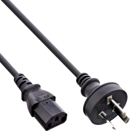 Picture of Kabel zasilajcy InLine InLine® Power cable, Australia to 3pin IEC C13, black, 0,5m