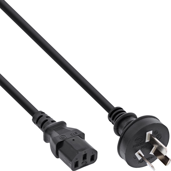 Picture of Kabel zasilajcy InLine InLine® Power cable, China plug to IEC, black, 0.5m