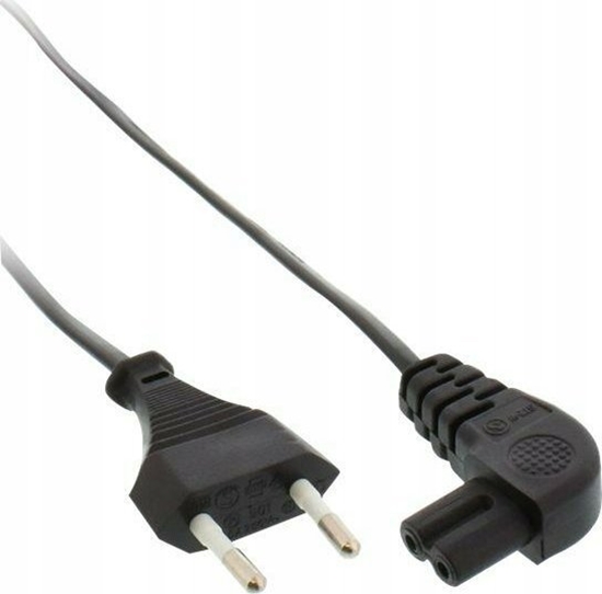 Picture of Kabel zasilajcy InLine InLine® Power cable, Euro plug to Euro8 plug angeled, black, 0.5m