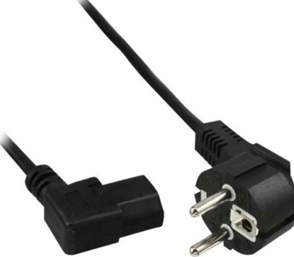 Picture of Kabel zasilajcy InLine InLine® Power cable, Schutzkontakt angled to C13 left angeled, black, 5m