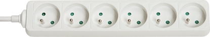 Attēls no Lindy 6-Way French Schuko Mains Power Extension, White