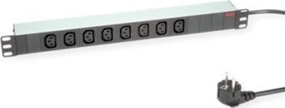 Изображение Roline 19" PDU for Cabinets 8x 3600W, IEC320 C13 - German Type M, Aluminium, 2 m