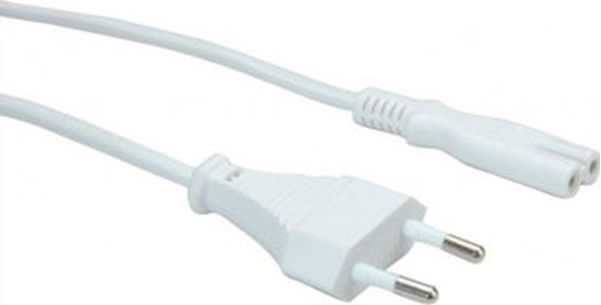Picture of Value Euro Power Cable, 2-pin, white, 1 m