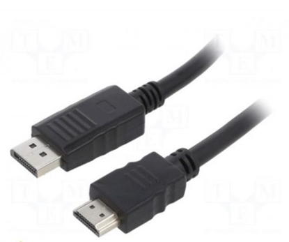 Изображение Kabelis | DisplayPort 1.2 | DisplayPort spraudnis, HDMI spraudnis | 1,8 m | melns