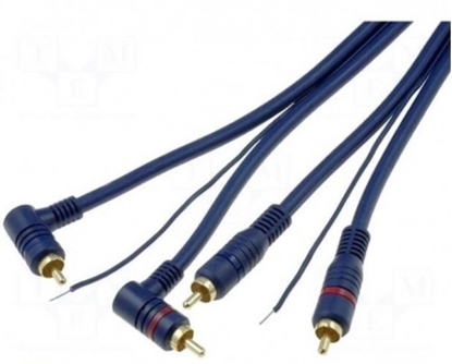 Изображение Kabelis | RCA spraudnis x2, RCA spraudnis x2 leņķisks, vadība | 5 m | jūras zils